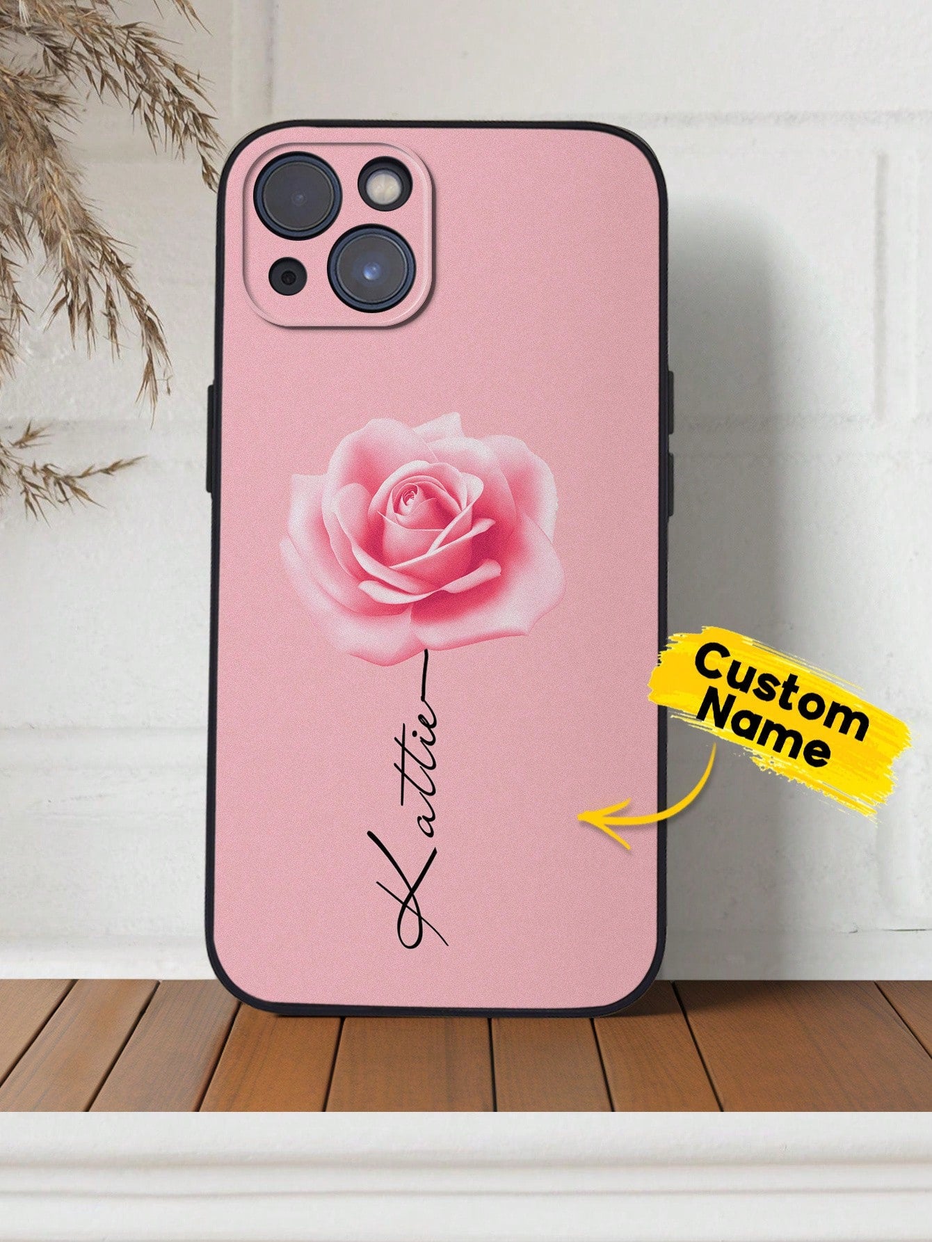 1pc Custom Floral Phone Case, TPU IPhone Case, Custom Floral IPhone Case, Rose Phone Case, Shockproof Protection For Your Phone, IPhone Series, Case Compatible With IPhone Pro /Pro Max/X/ XR/XS/ XS Mini/Max, Unique Gift For Her/Him, Boyfriend, Girlfriend,