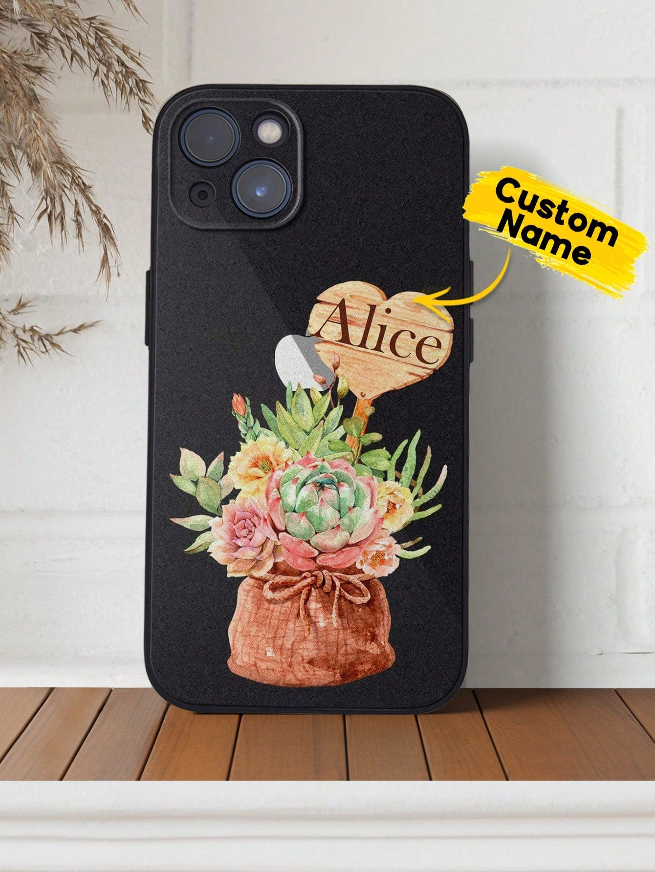 1pc Custom Name Phone Case, Personalized Name Design Iphone Case, Custom Photo Iphone Case, Personalized Phone Case With Text, Custom Text Phone Case, Anniversary Gift, Valentine Gift, Birthday Gift, Wedding Gift, Mother's Day Gift, Father's Day Gift, Bes