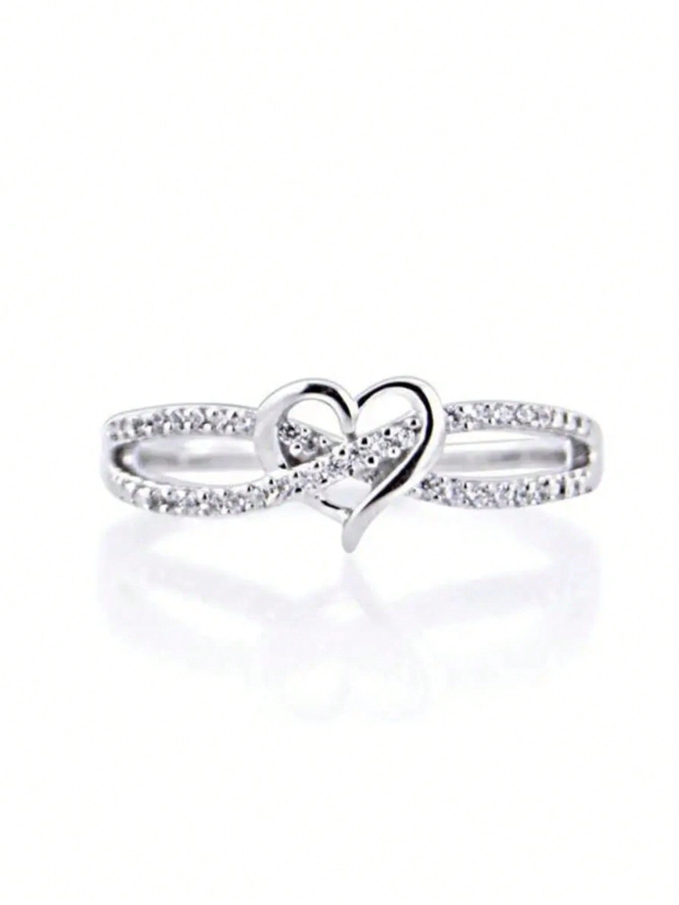 1Pc Girls Classical Heart Cubic Zirconia Rings For Children For Birthday Gifts For Party Jewelry Daily Decoration