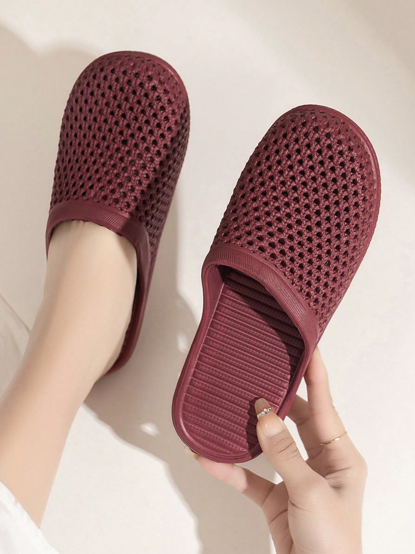 Women Waterproof, Anti-Slip, Breathable, Backless Granny Shoes With Flat Heel