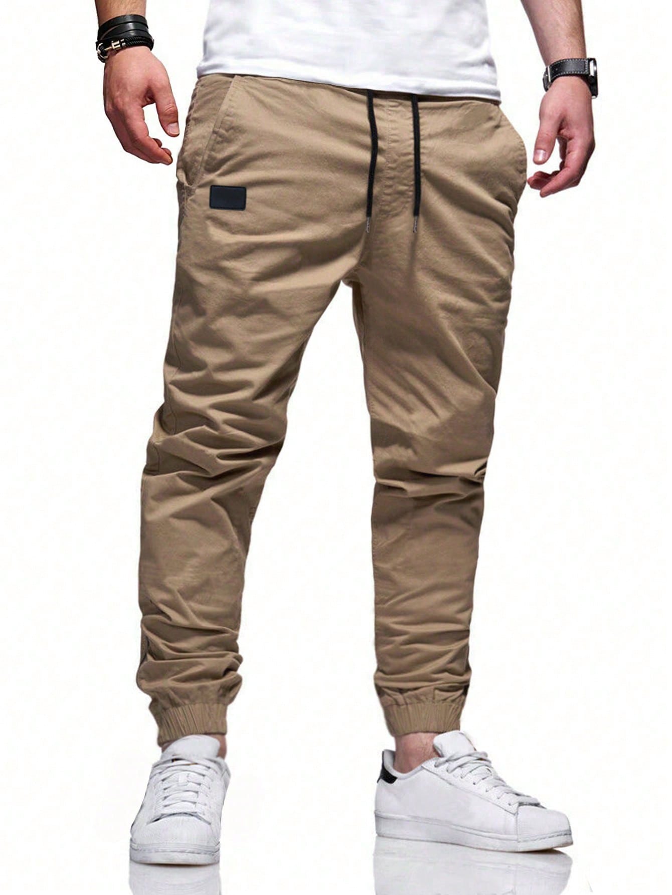 Men's Loose Fit Drawstring Waist Carrot Pants