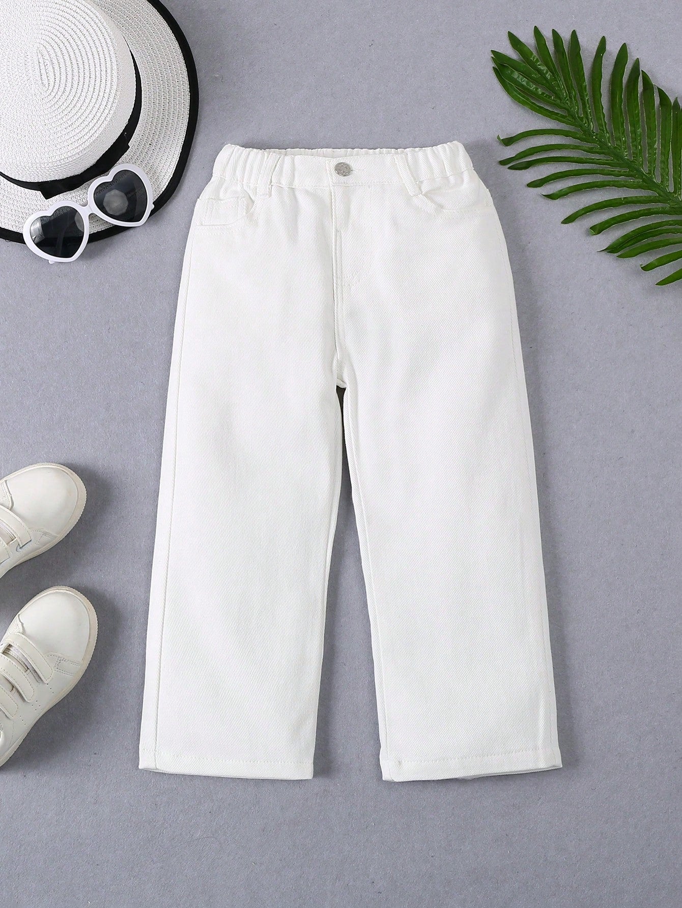 Young Girl Street Boho Casual Elastic Waist Straight Jeans With Flat Pockets,The Best Daily Fashion Outfits