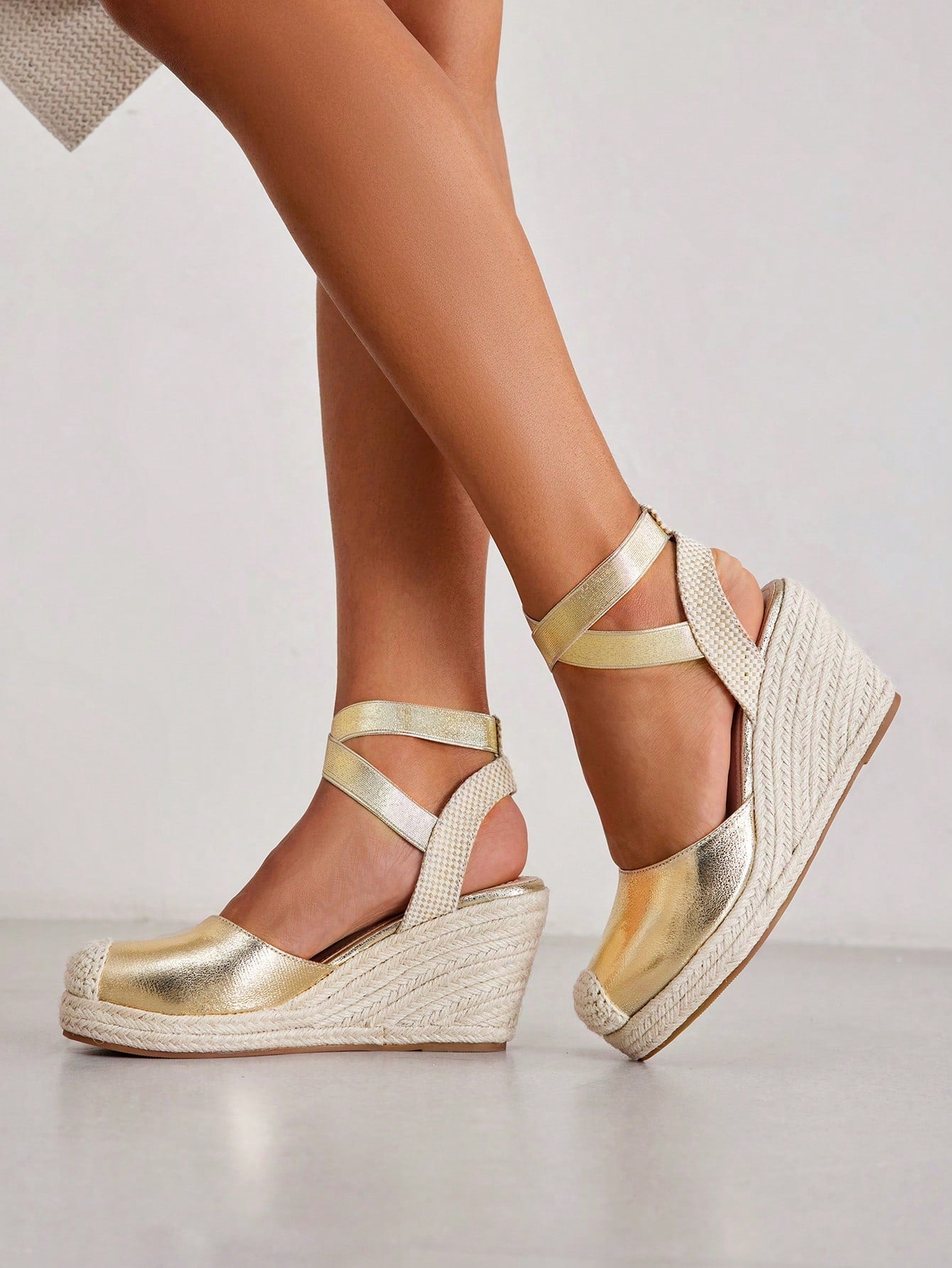 Styleloop Woman Shoes Minimalist Espadrille Sole Ankle Strap Court Vacation Beige Outdoor Wedge Shoes For Summer Vacation Shoes Summer Sale  Boho Feels Vintage Cottagecore Frenchy Shoes Halloween