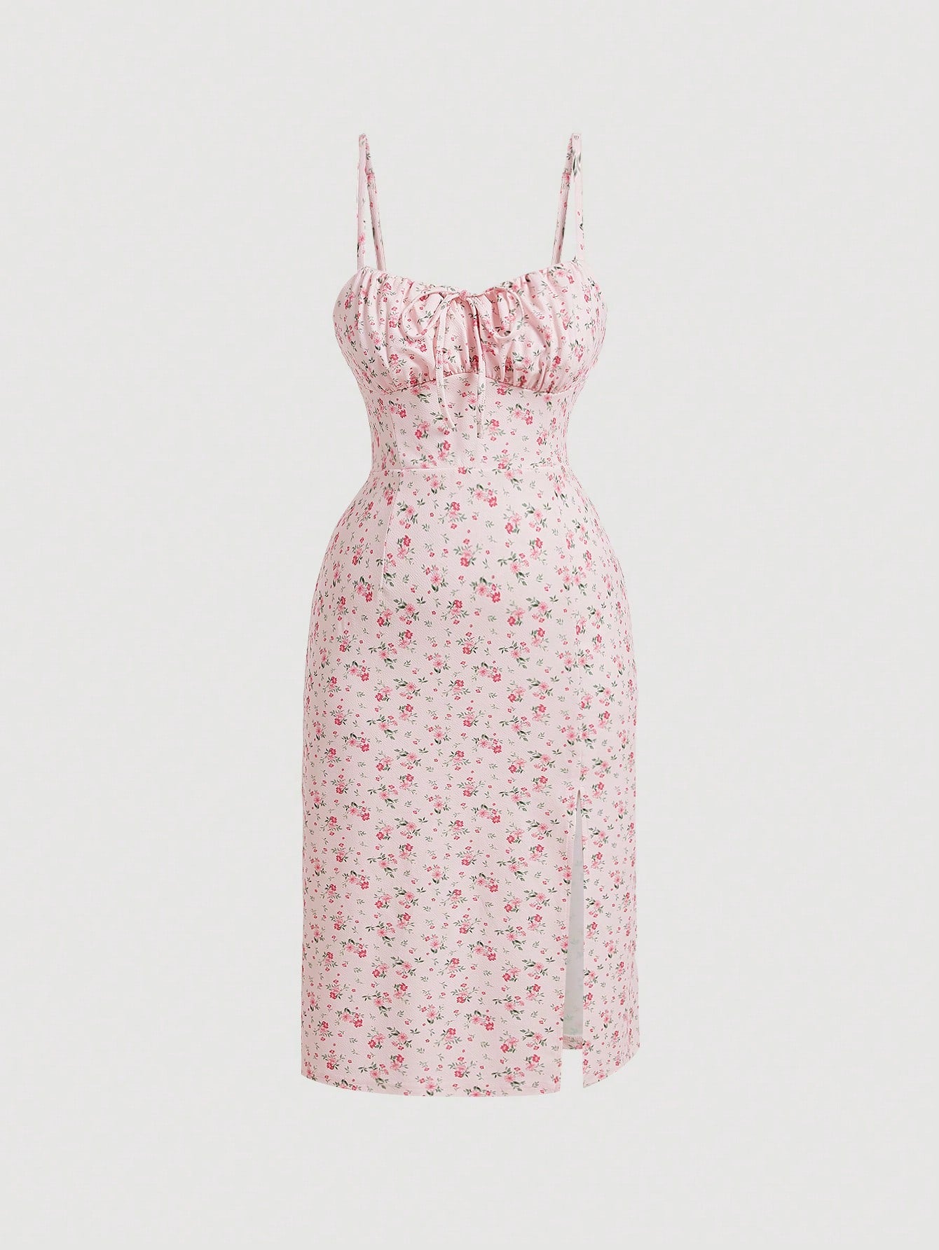 Plus Size Small Floral Print Strappy Dress