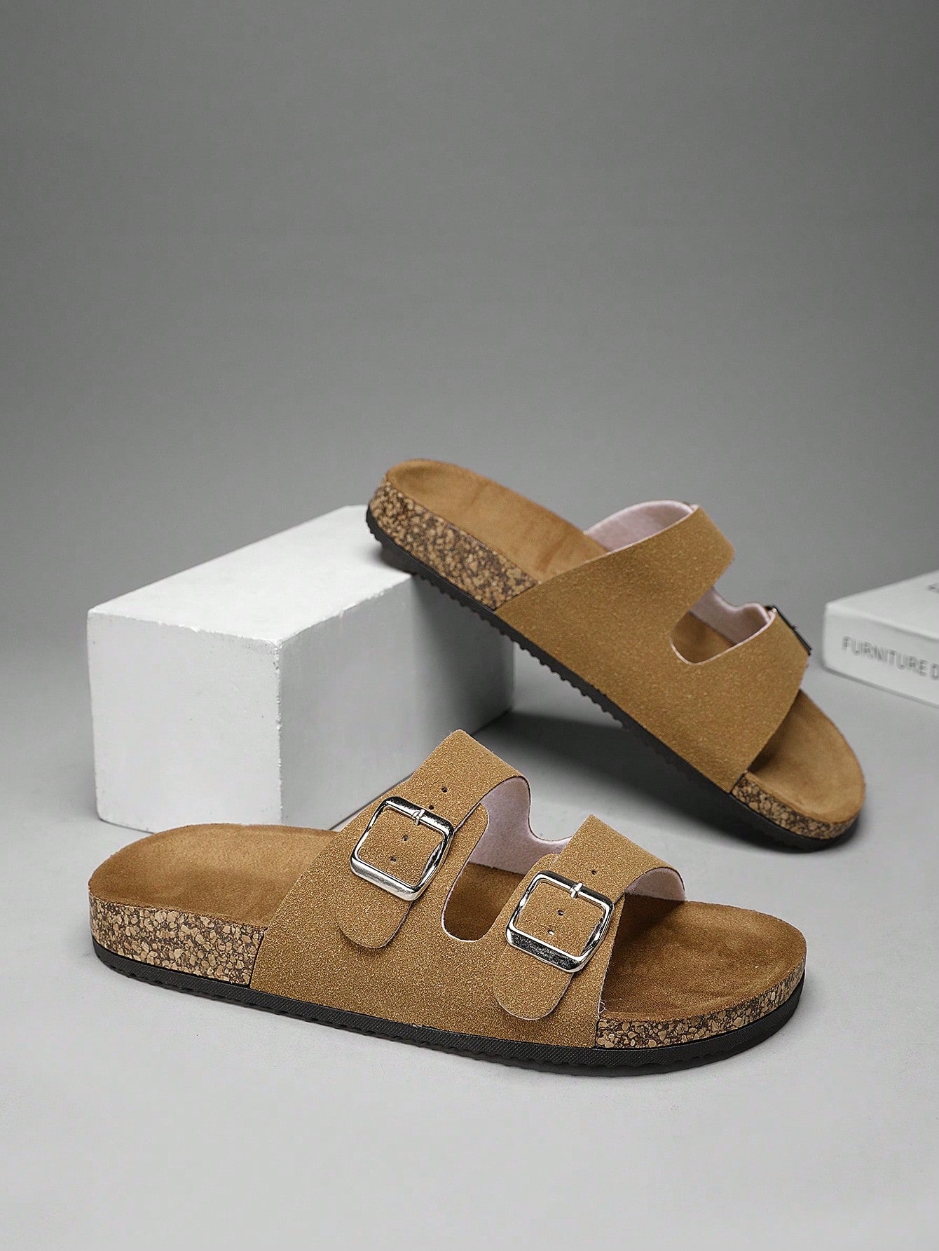 Summer Trendy Buckle Flat Slippers For Men And Women, Beach Slip On Open Toe Sandals, Outdoor Casual Comfortable Flats