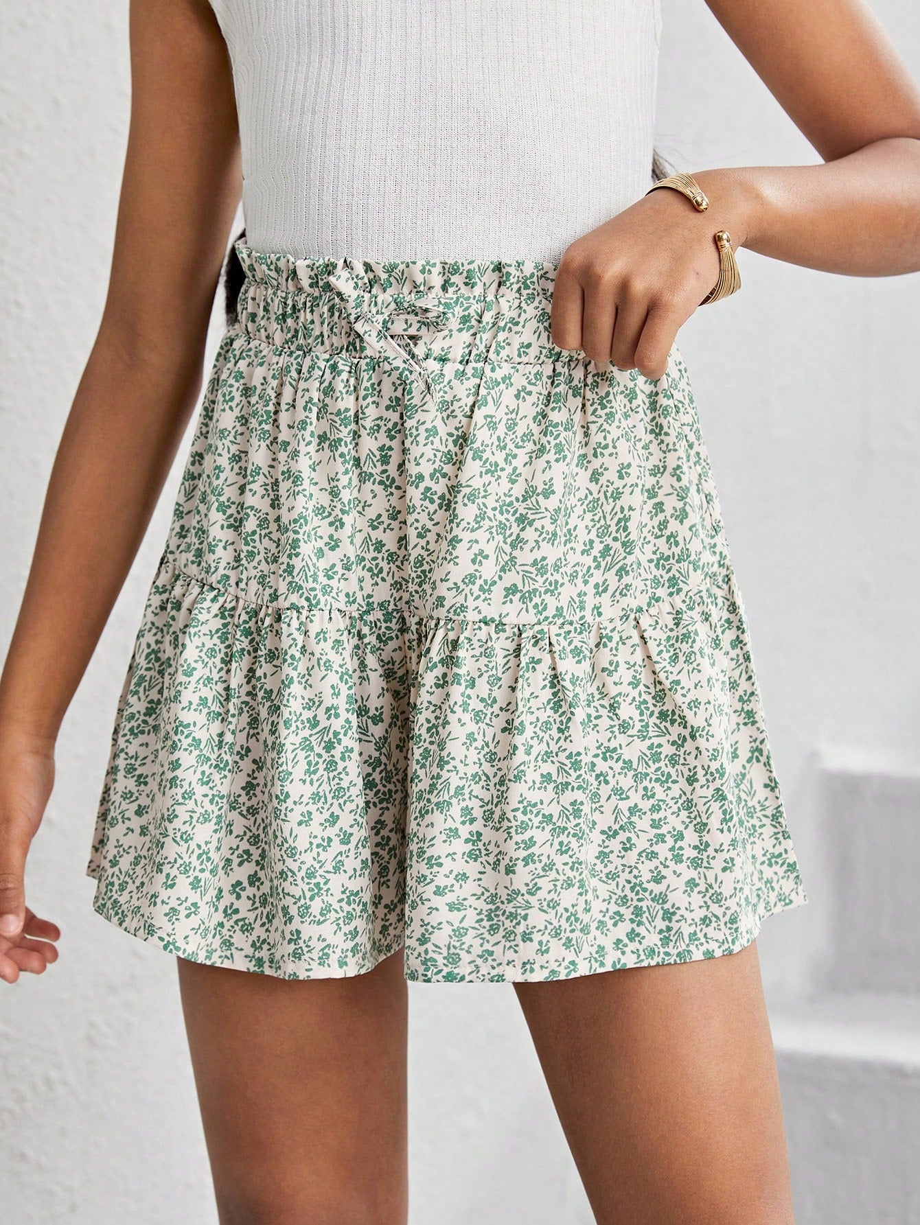 Tween Girls' Casual Floral Print Wide Leg Shorts For Vacation