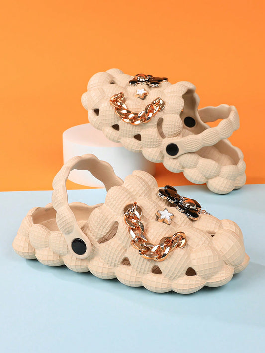 Bear Chain Charms Summer Kids Peanut Shaped Sandals Men's & Women's Garden Shoes