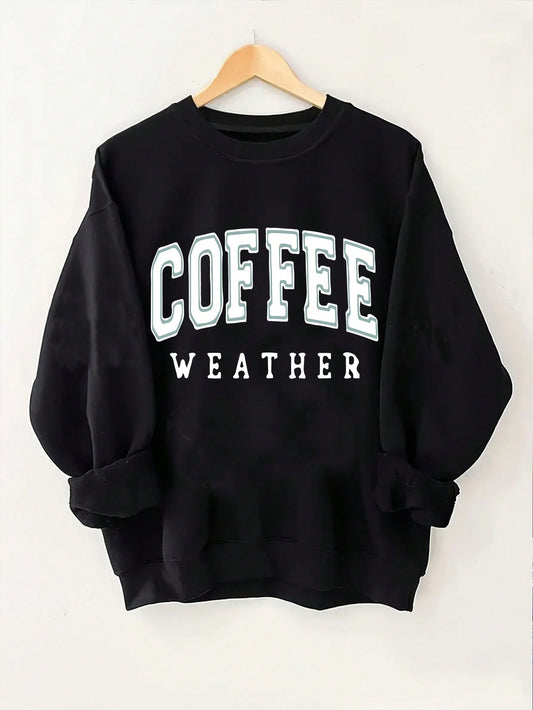 Plus Size Women Spring And Autumn Casual Round Neck Sweatshirt With Printed Letters And Long Sleeves