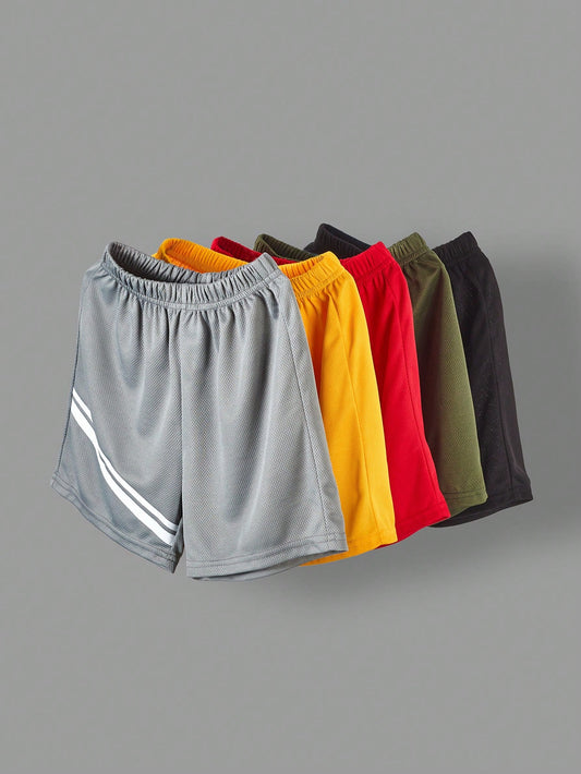 5pcs/Set Young Boy Casual Knitted Sports Shorts