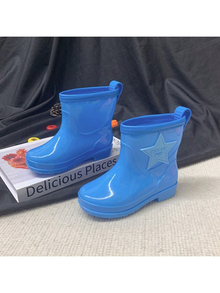 2024 Kids Rain Shoes, Boys And Girls Lightweight PVC Waterproof Rain Boots Students Cute Water Shoes (Two Randomly Distributed Shoe Soles)