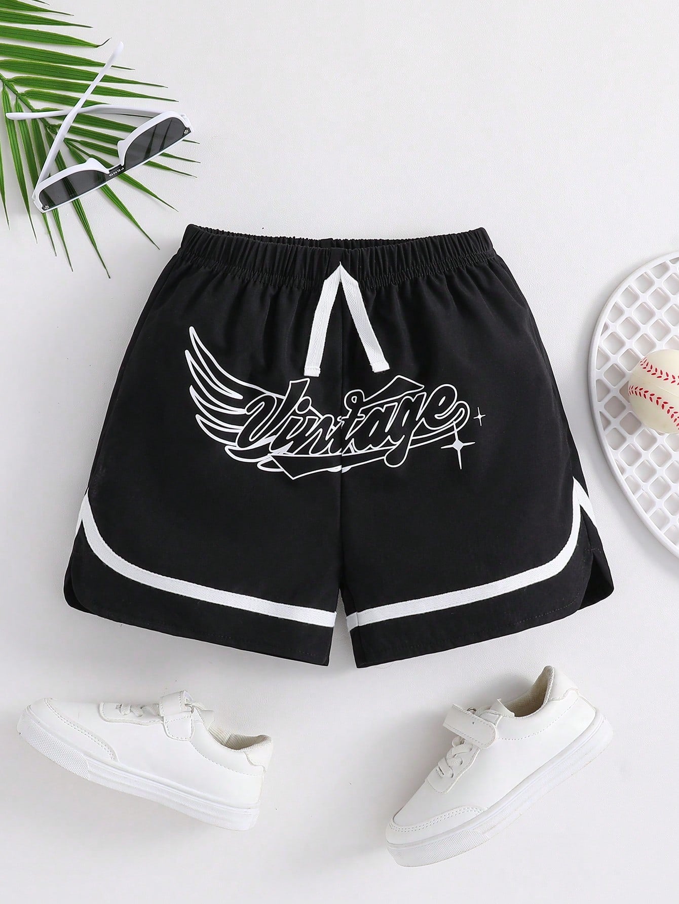 1pc Young Boy Casual Sports College Street Style Letter Slogan Shorts Suitable For Daily Wear, College, Sports, Events, Playgrounds, And Spring/Summer Seasons.