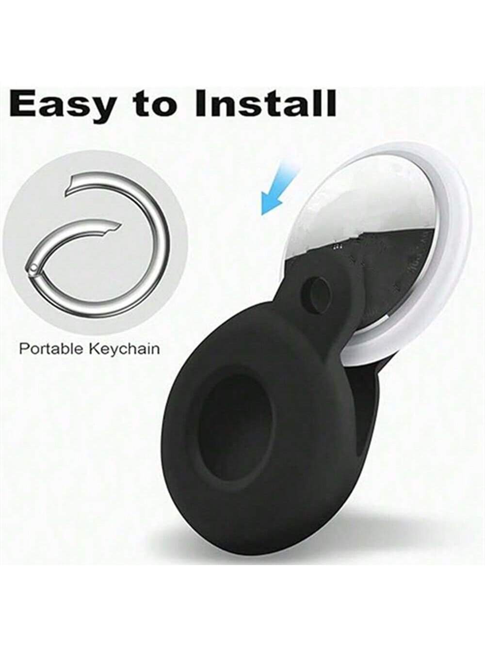Full Coverage Spring Hook Protective Case Compatible With Apple Airtags Tracking Device