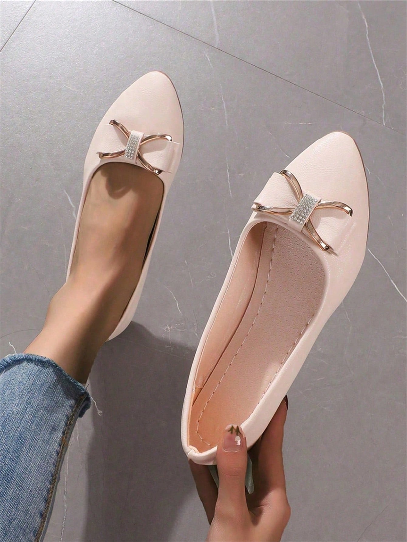 Women's Flat Shoes, Casual And Fashionable Shoes For Women With Rhinestones