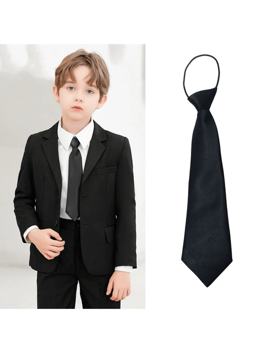 1pc Korean-Style Short Necktie Solid Color For Boys And Girls, Children Performance School Uniform Accessory, Adult Shirt JK Short Tie