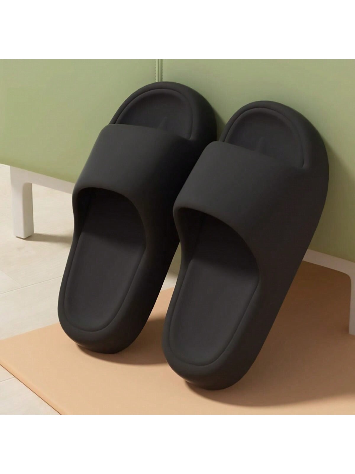 New Fashionable Unisex EVA Couple Slippers, Supermarket Style, Simple And Elegant Home/Bathroom/Outdoor Slippers, Comfortable, Soft, Anti-Slippery And Lightweight Thick-Soled, High-End Couple Slippers, INS Style