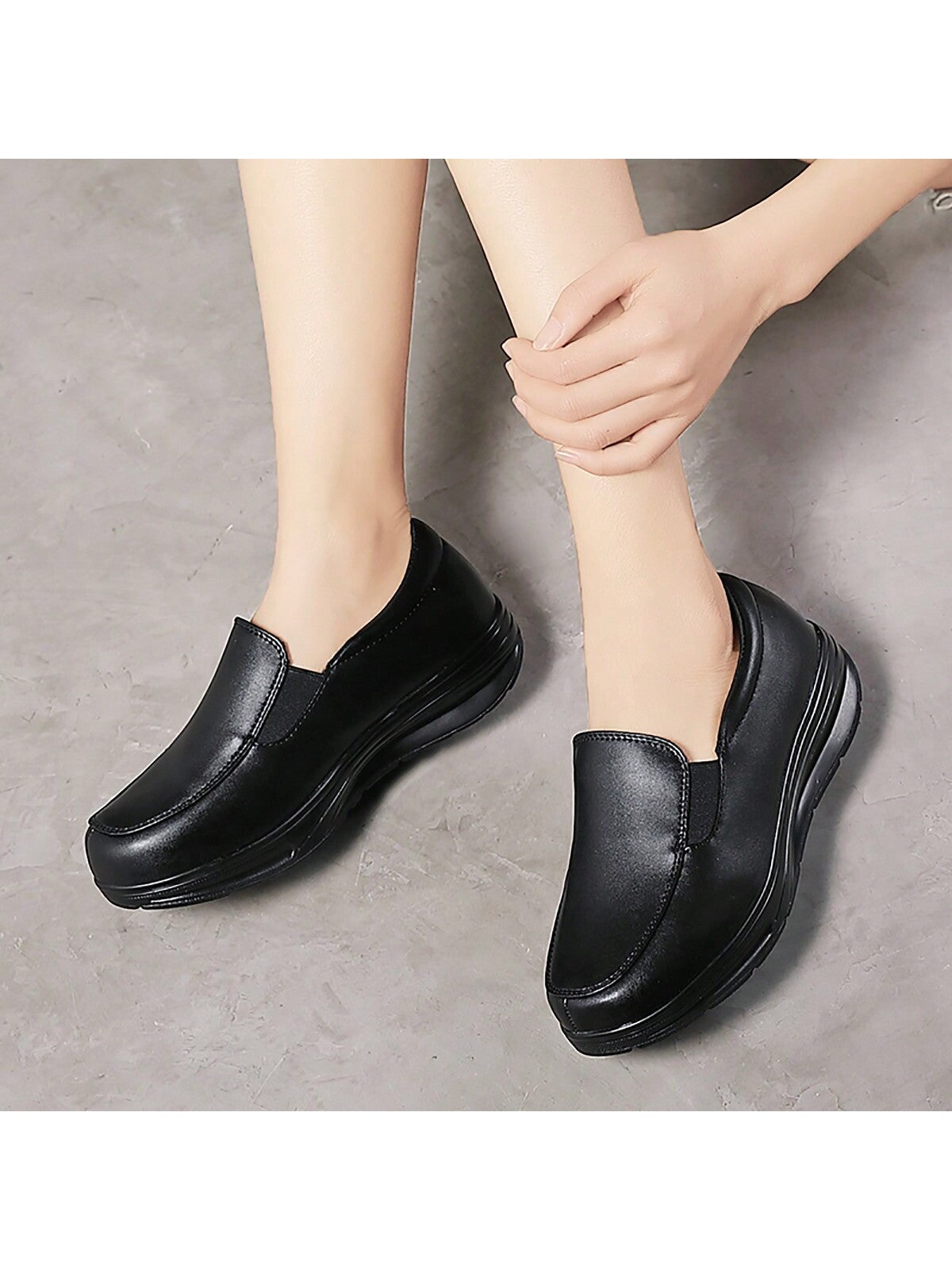 Women's Anti-odor Nurse Shoes With Soft Sole, Shallow Mouth, Suitable For Sports, Casual Wear, Walking, And Leather Shoes