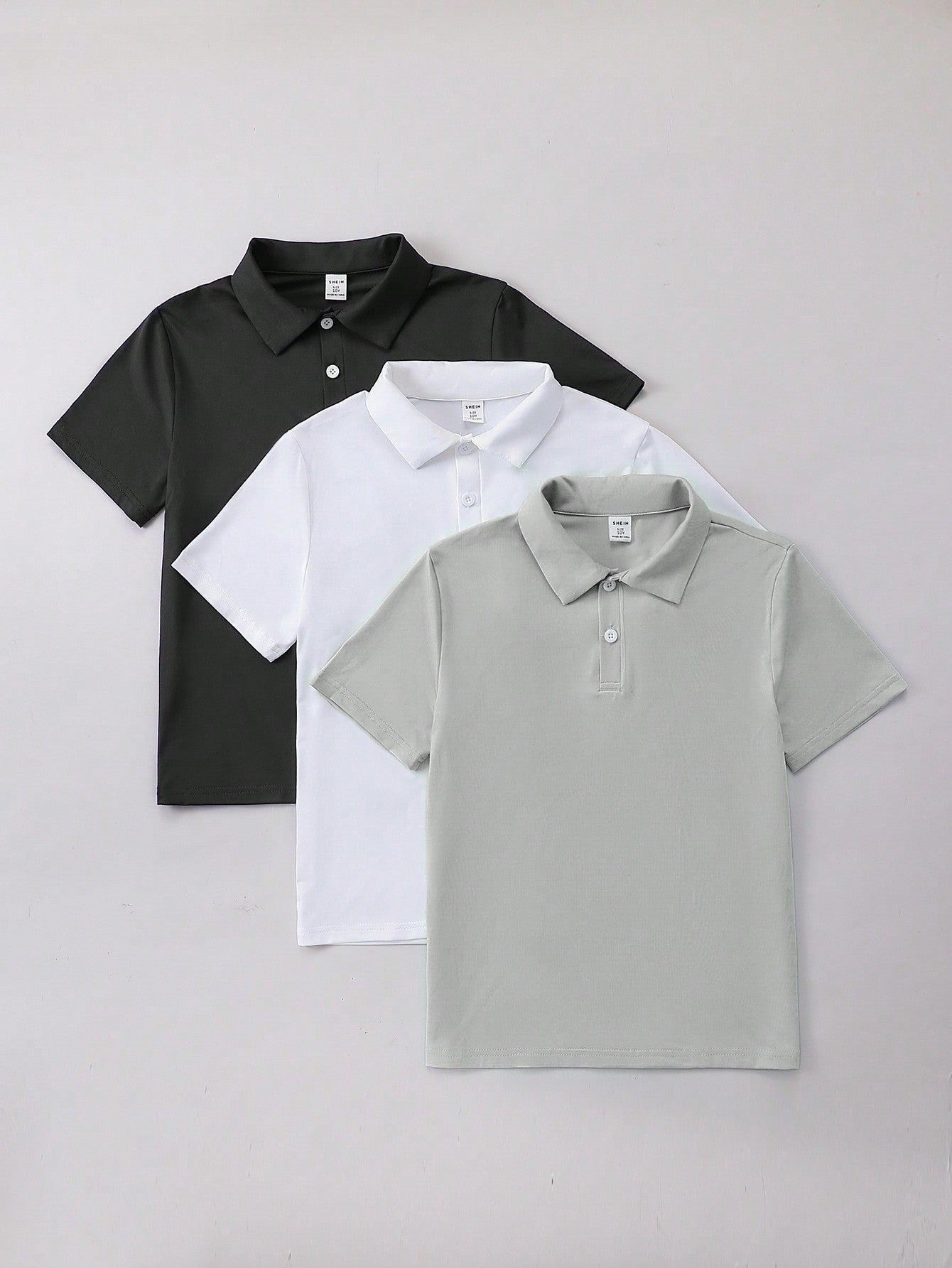 Tween Boy Solid Color Short Sleeve Polo Shirt For Summer