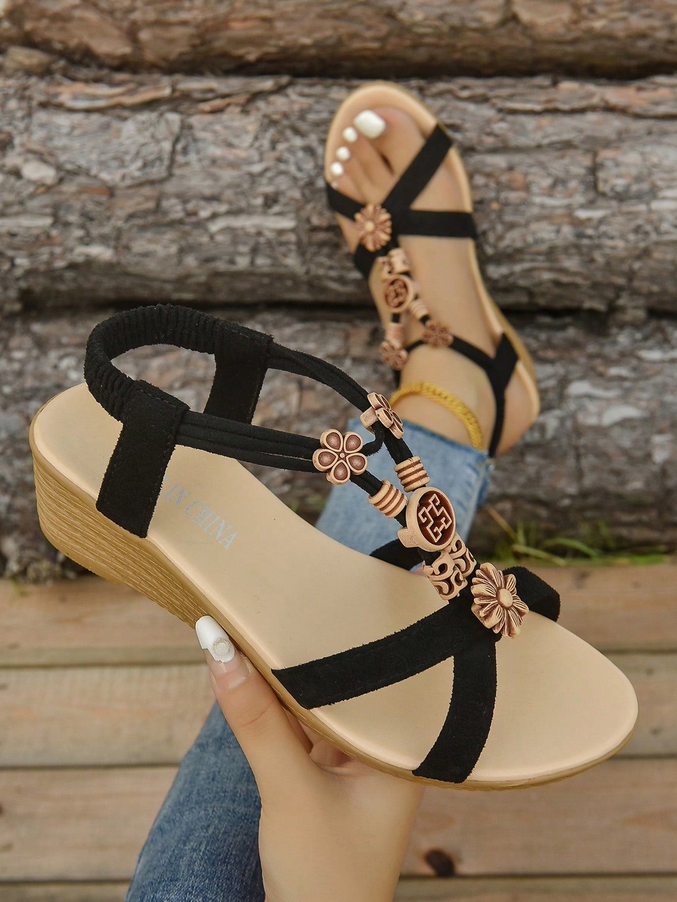 Women Cross-Border Beach Casual Crossed Platform Wedge Sandals