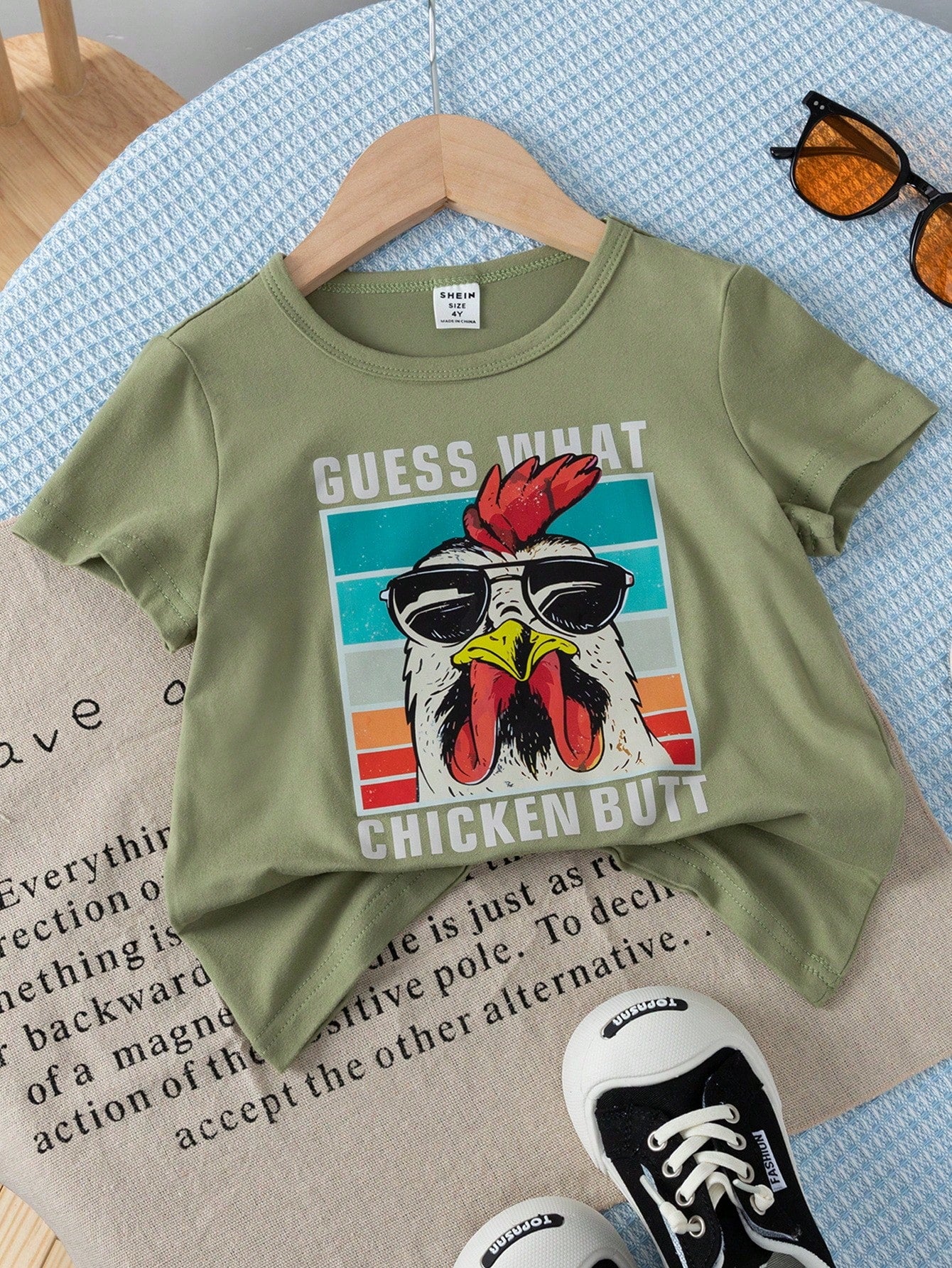 Summer Seasonal Change, Colorful Dopamine Young Boys' Simple Printed Round Neck Heat Transfer Short Sleeve T-Shirt