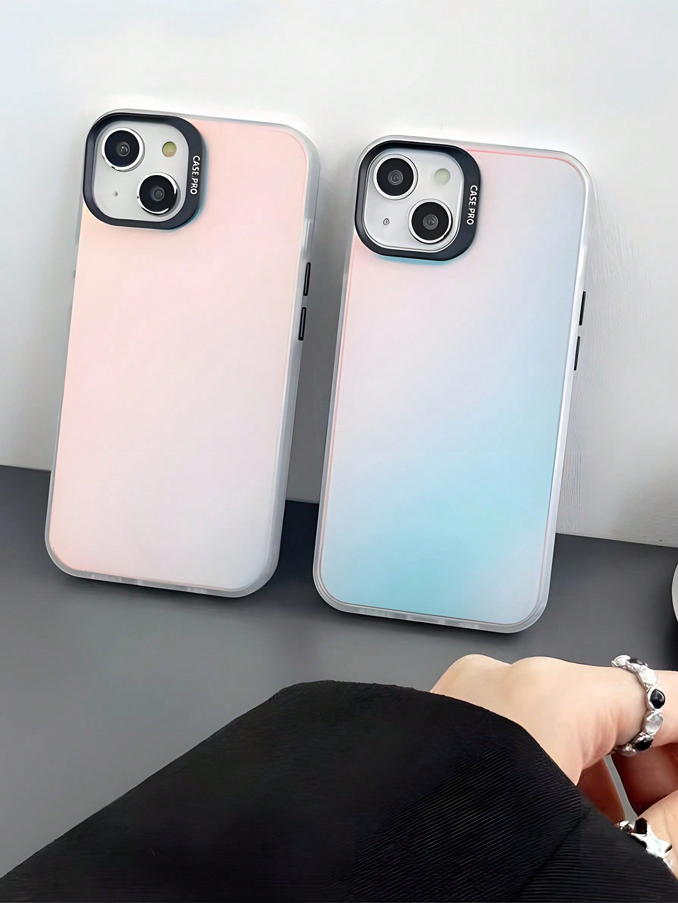 1pc Girly And Colorful Gradient Anti-Drop Shockproof Two-In-One Phone Case Compatible With IPhone 12/13/14/15 Pro/Pro Max [Multiple Colors Available]