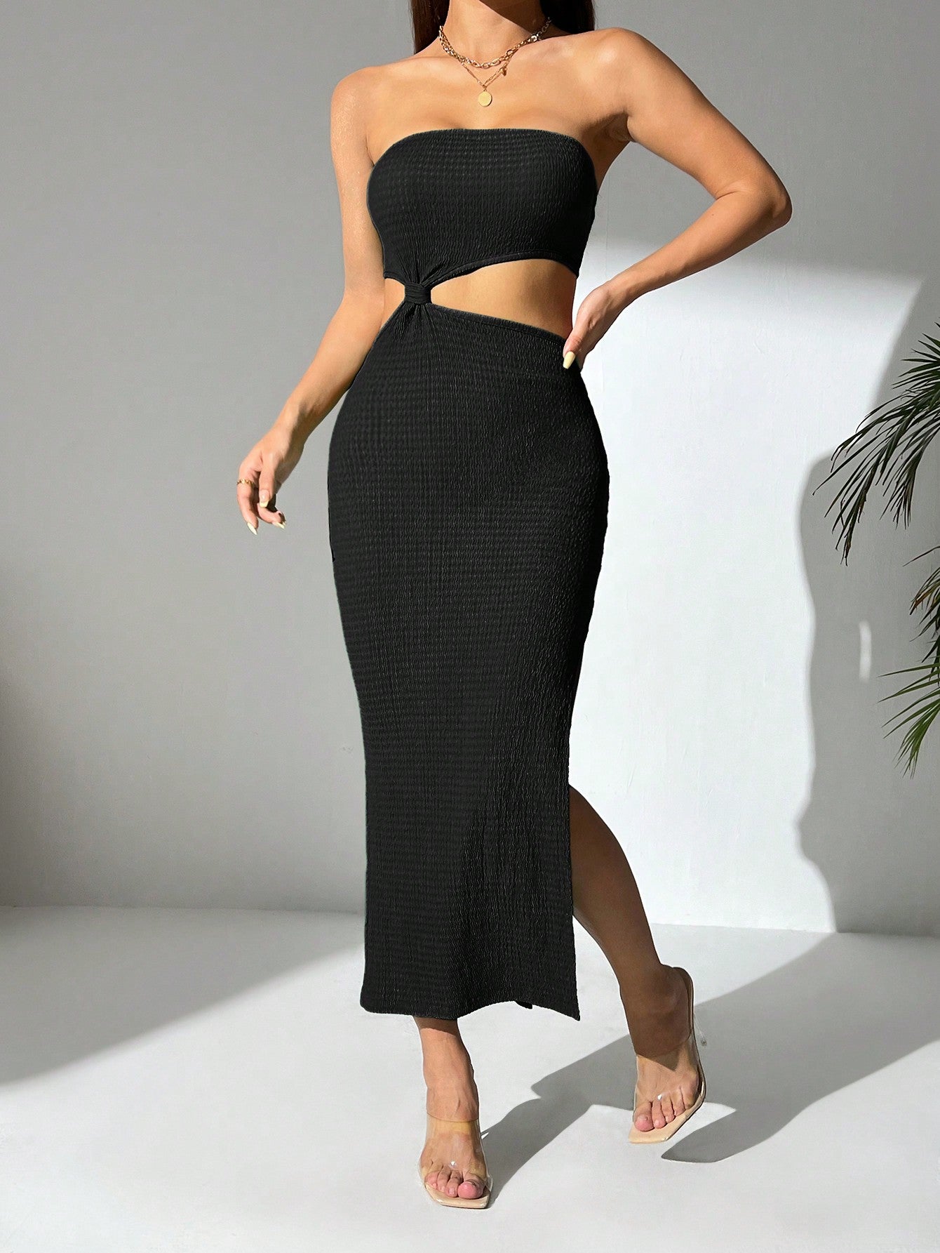 Strapless Split Front Dress