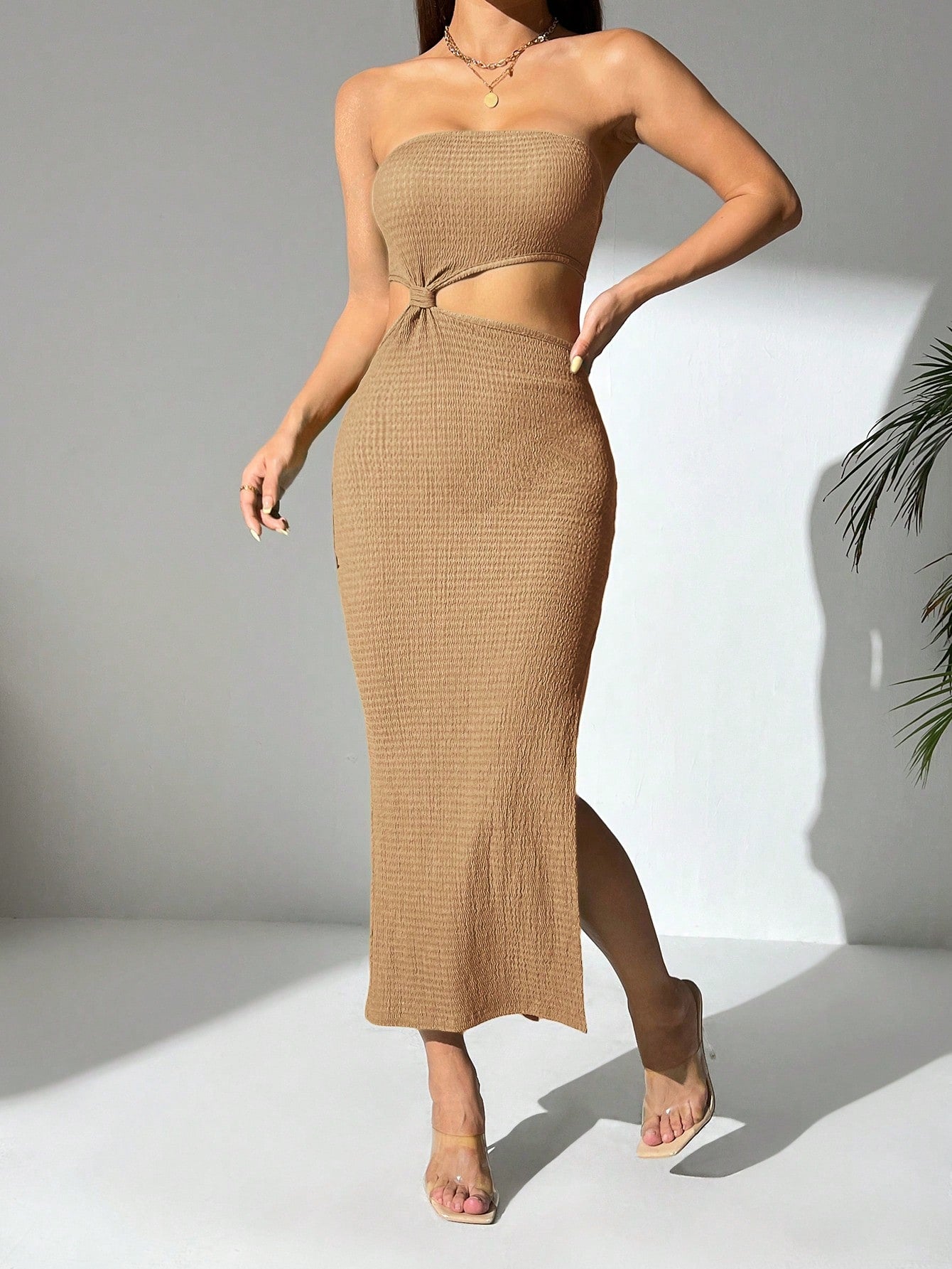 Strapless Split Front Dress