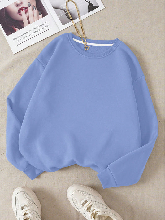 Women Stylish Simple Solid Color Casual Hoodie