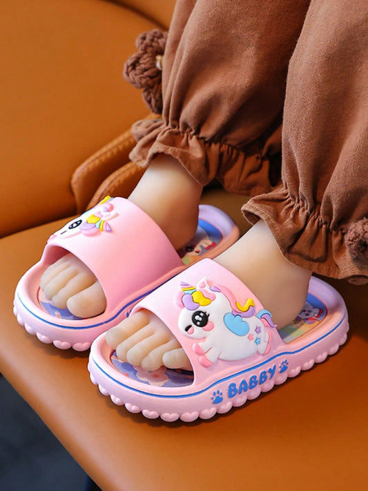 A Pair Of Cute Princess Slippers For Spring And Summer, Cartoon Soft-Sole Girls Sandals Suitable For Indoor, Outdoor And Beach Activities