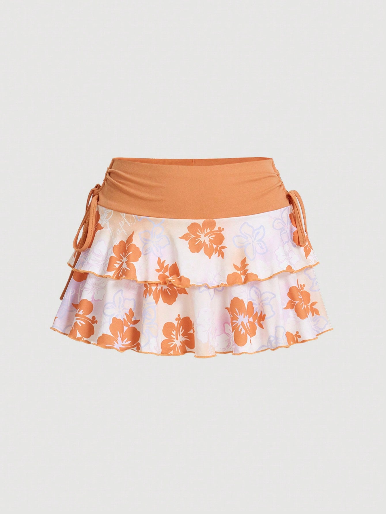 Pleated Waist Printed Mini Skirt