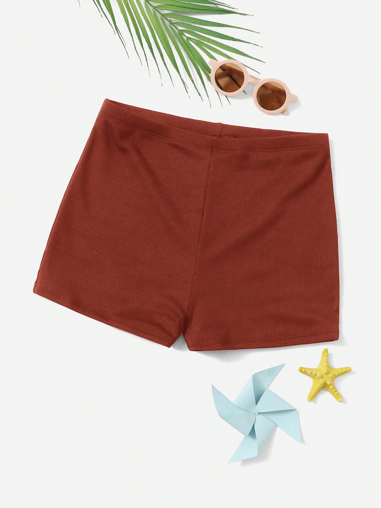 Tween Girl Plain Rib Bikini Shorts