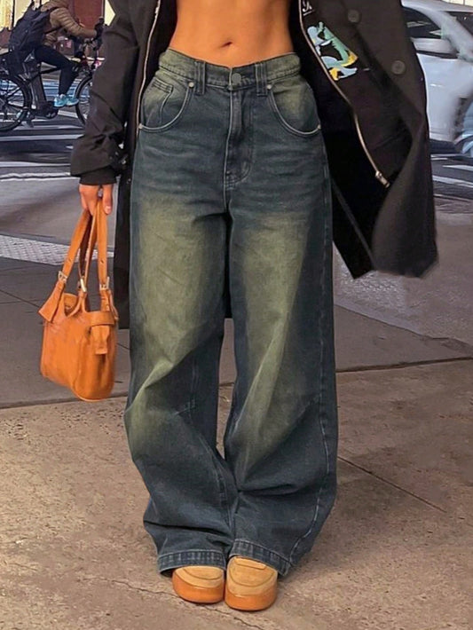 Distressed Baggy Wide Leg Jeans