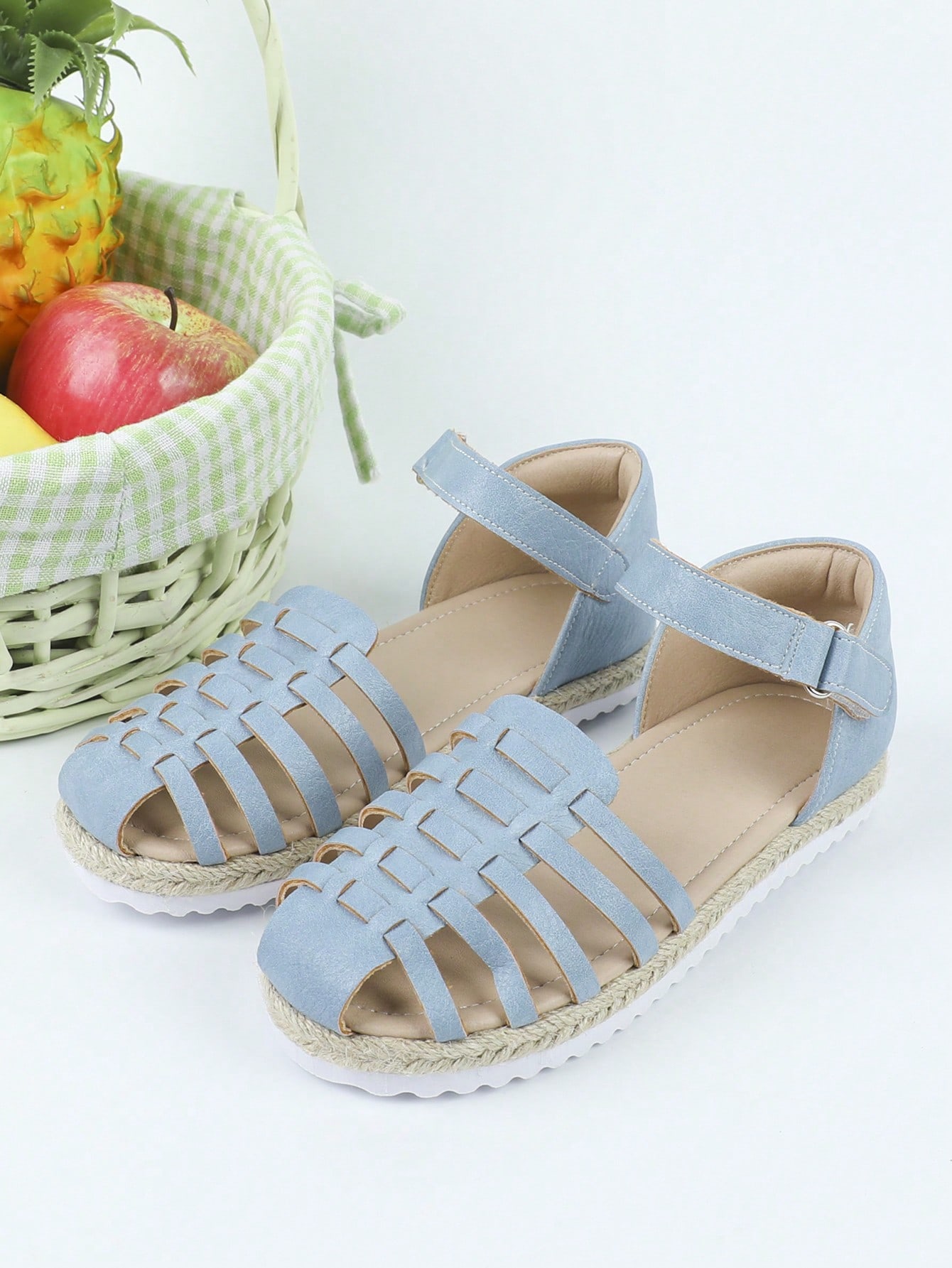 1pair Girls' Fashionable Casual & Cute Flat Sandals For Kids