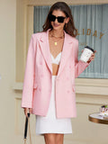 BIZwear Gun Collar Double-Breasted Chic Blazer Jacket