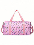 One Cartoon Pattern Leisure Travel Bag With Large Capacity, Suitable For Boys And Girls, Can Be Used As Yoga, Swimming, Fitness Package, With Wet And Dry Separation Design, Suitable For Training And Sports, With Handheld Straps.