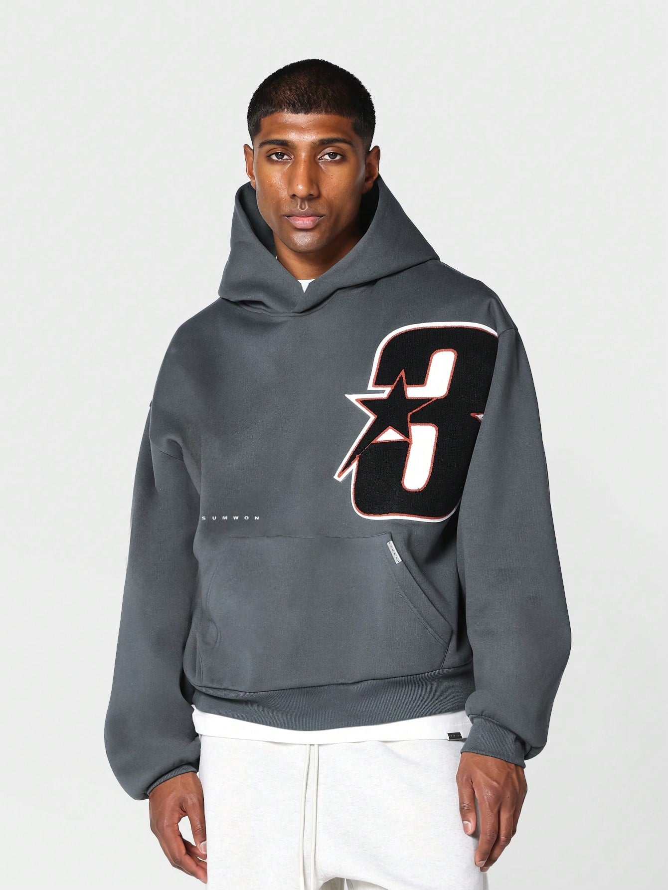 Overhead Hoodie With Applique Embroidery College Ready