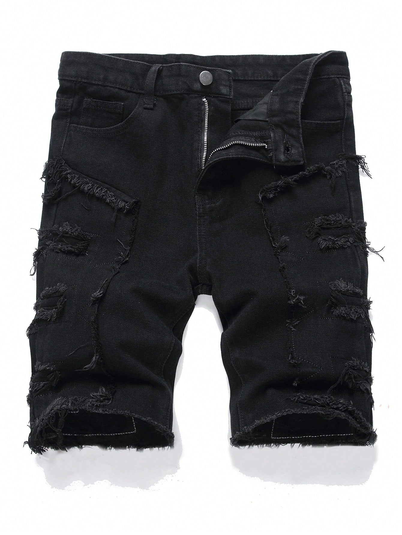 Tween Boy Distressed Fringe Hem Denim Shorts