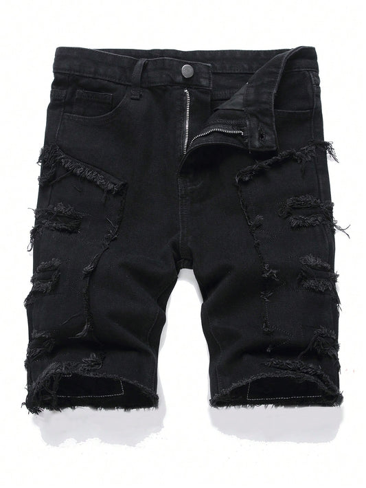 Tween Boy Distressed Fringe Hem Denim Shorts