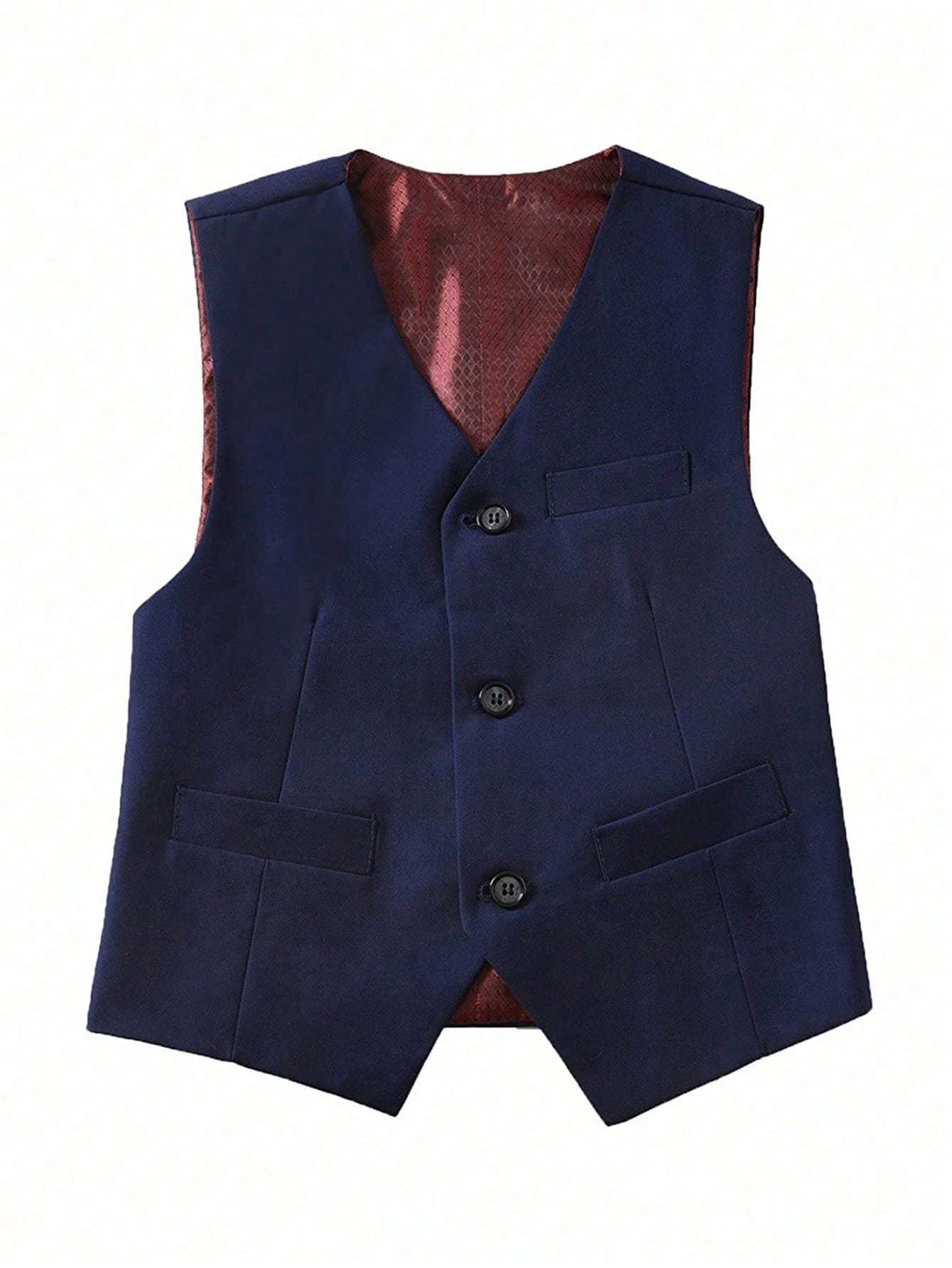 Back To School Season Young Boys' Black Single-breasted Vest