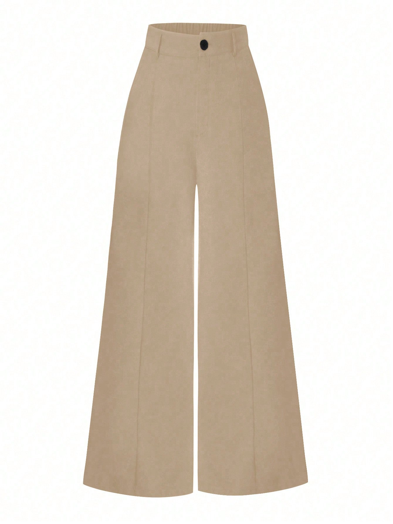 Plus Solid Wide Leg Suit Pants