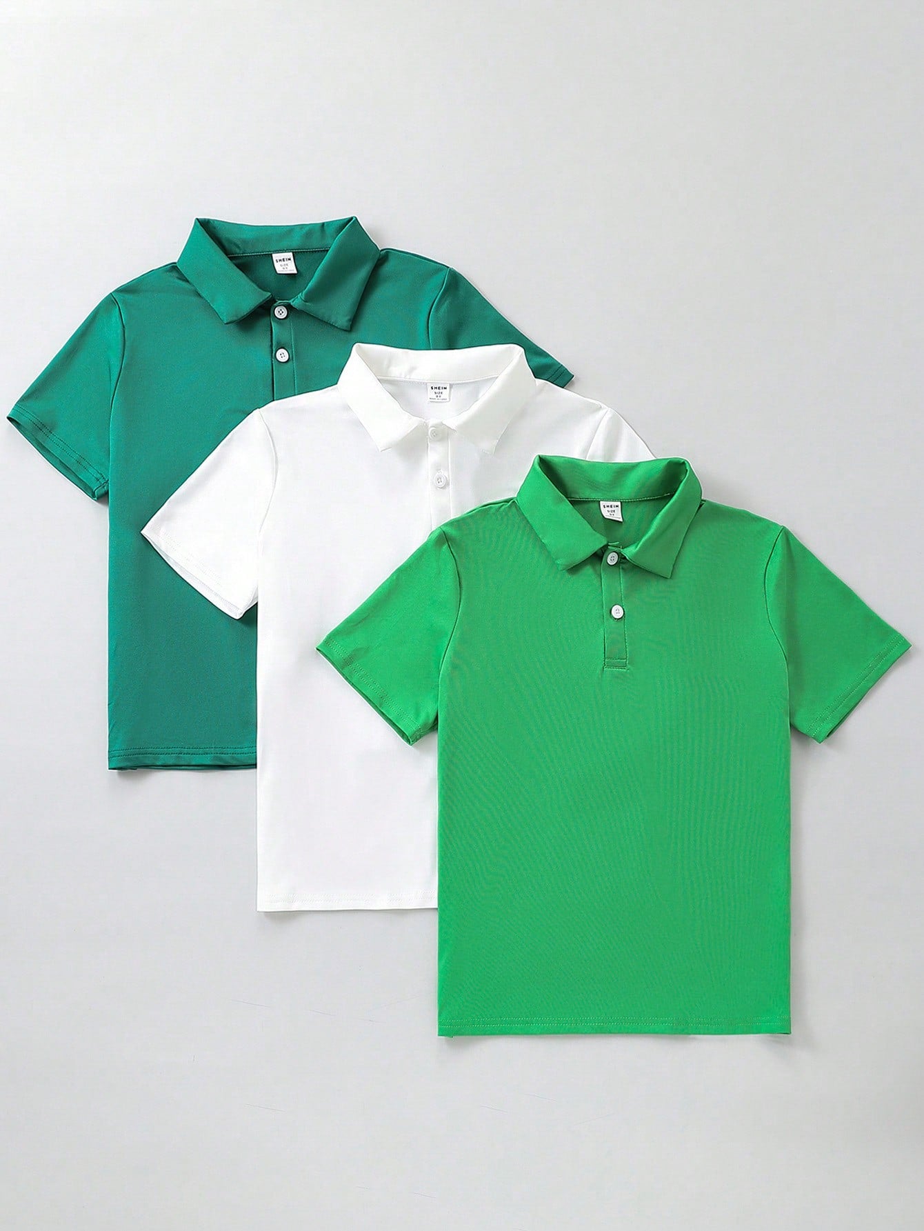 Tween Boy Solid Color Short Sleeve Polo Shirt