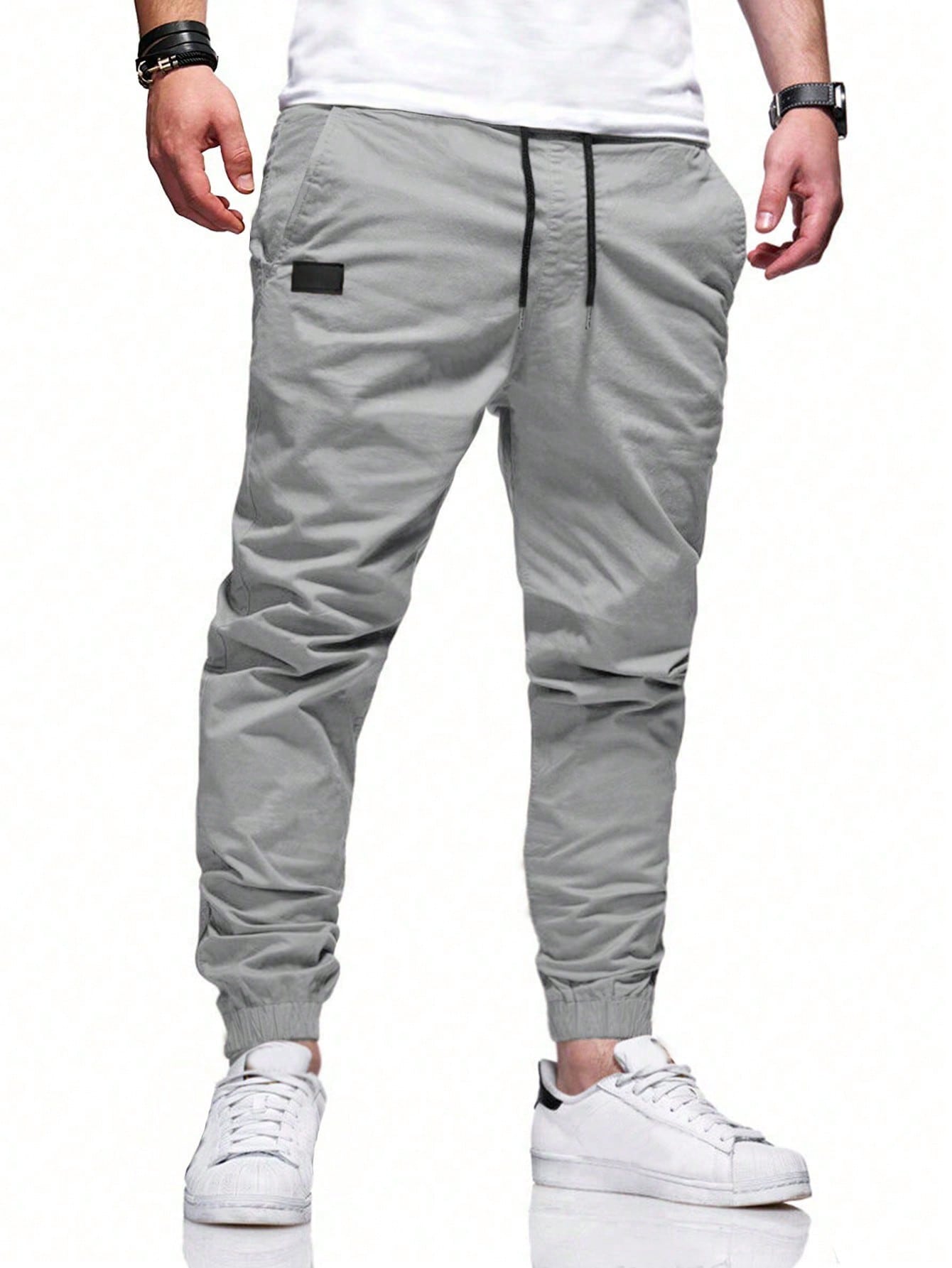 Loose Fit Men's Drawstring Waist Carrot Pants