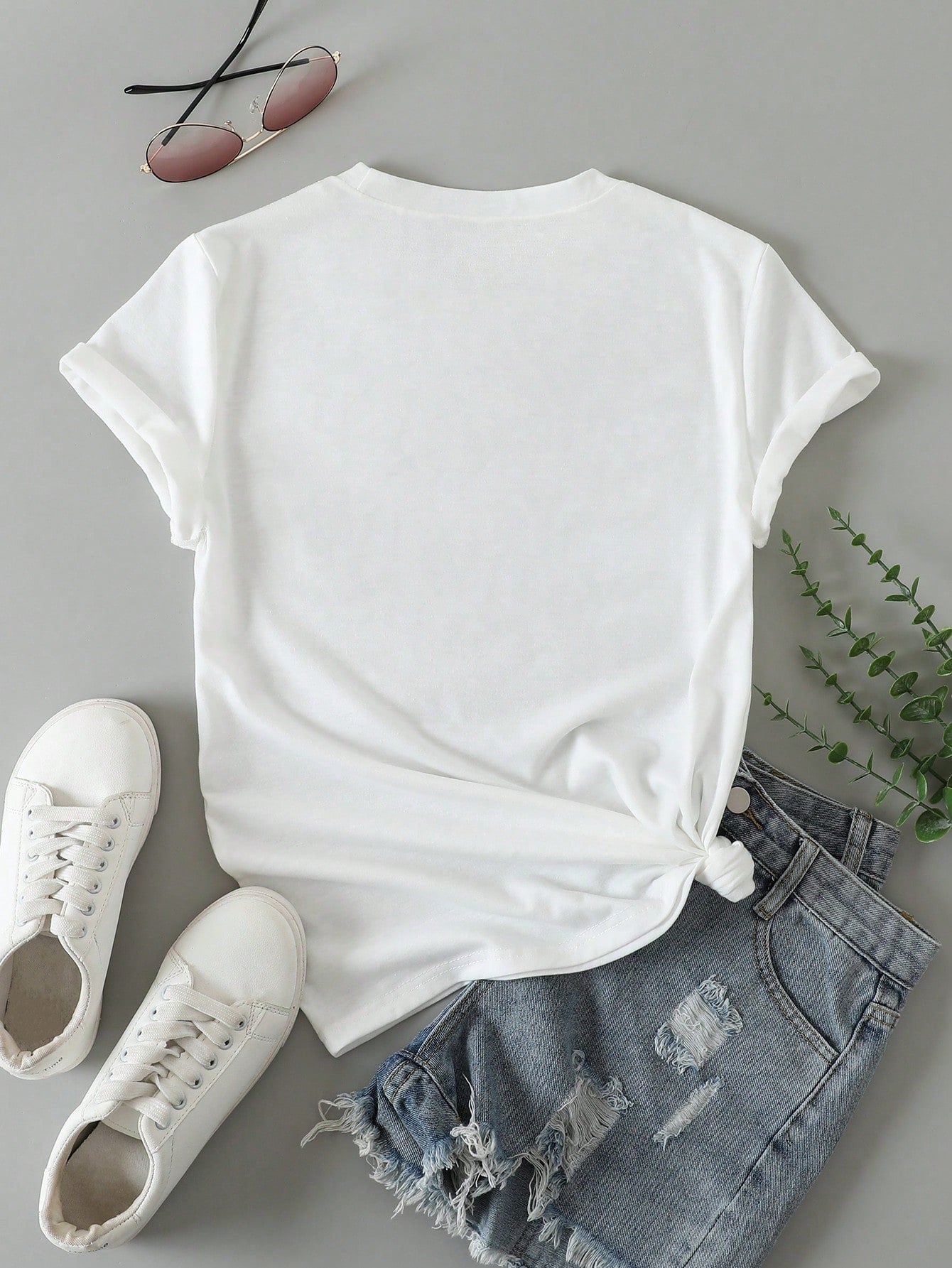 Women Fashion Printed Short Sleeve Round Neck T-Shirt