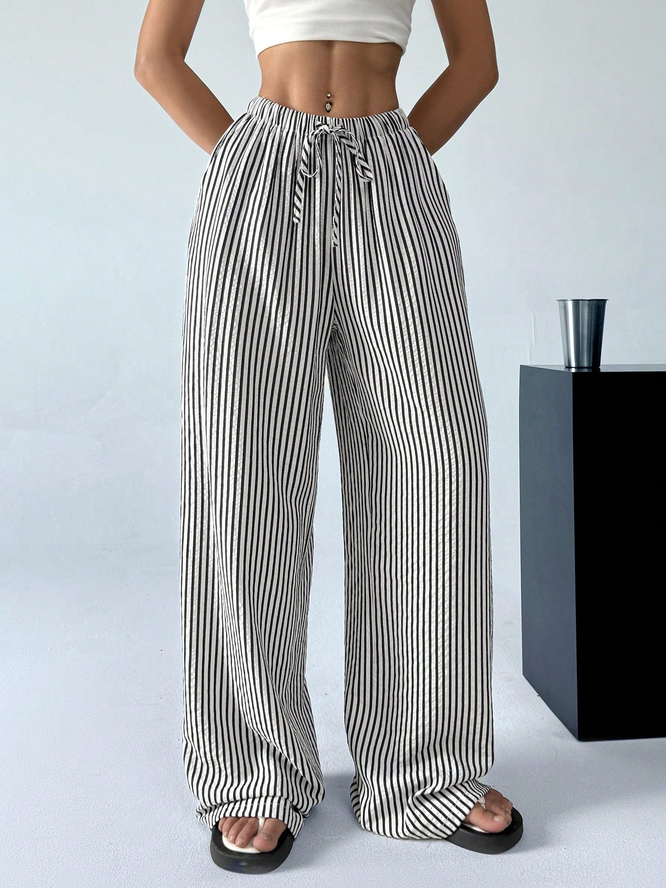 Striped & Printed Casual Daily Wear Women Spring/Summer Long Pants