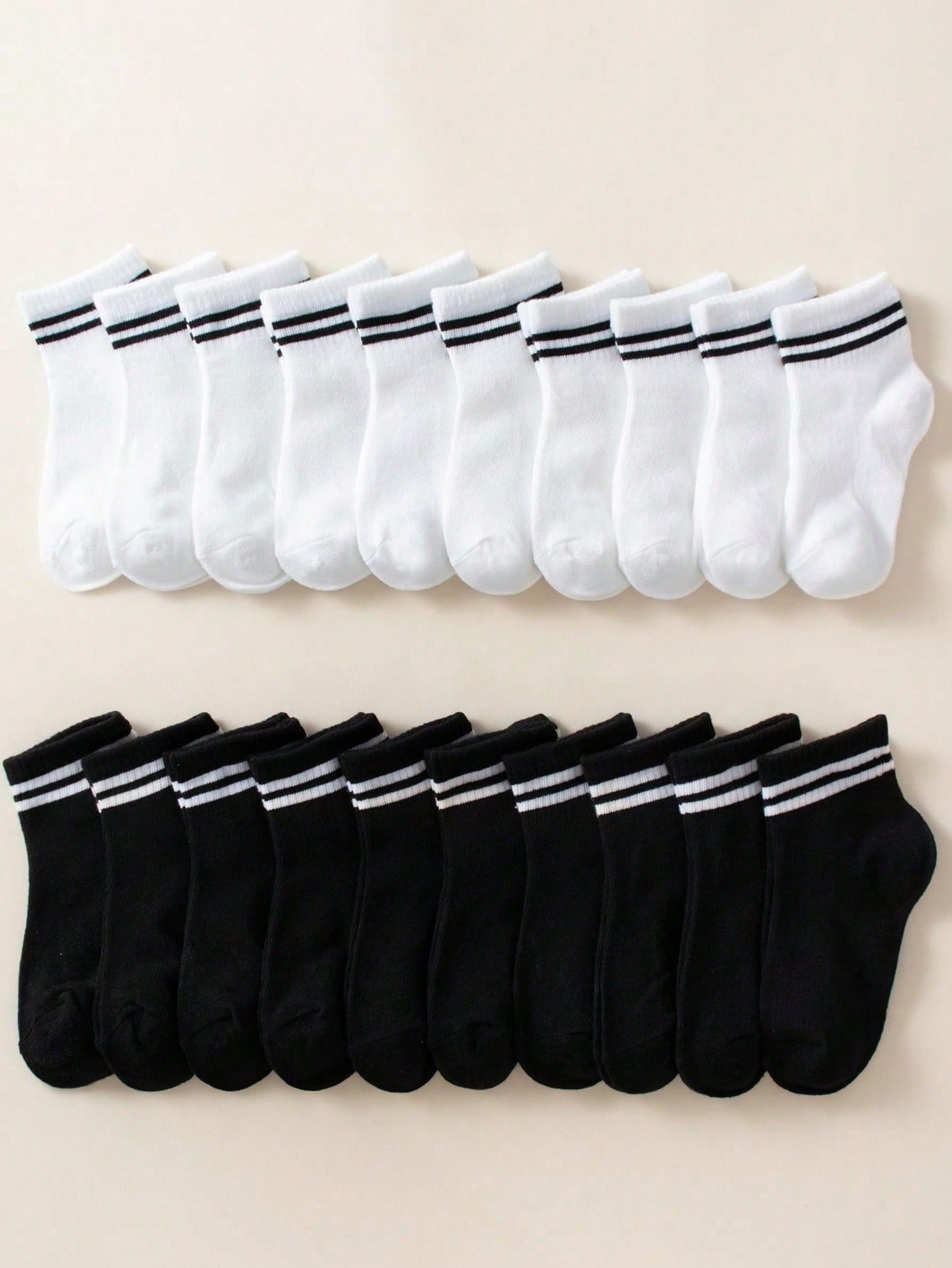 30 Pairs Children's Solid Color Classic Casual Sports Socks, Comfortable & Breathable & Suitable For Daily Wear And Back To School Season