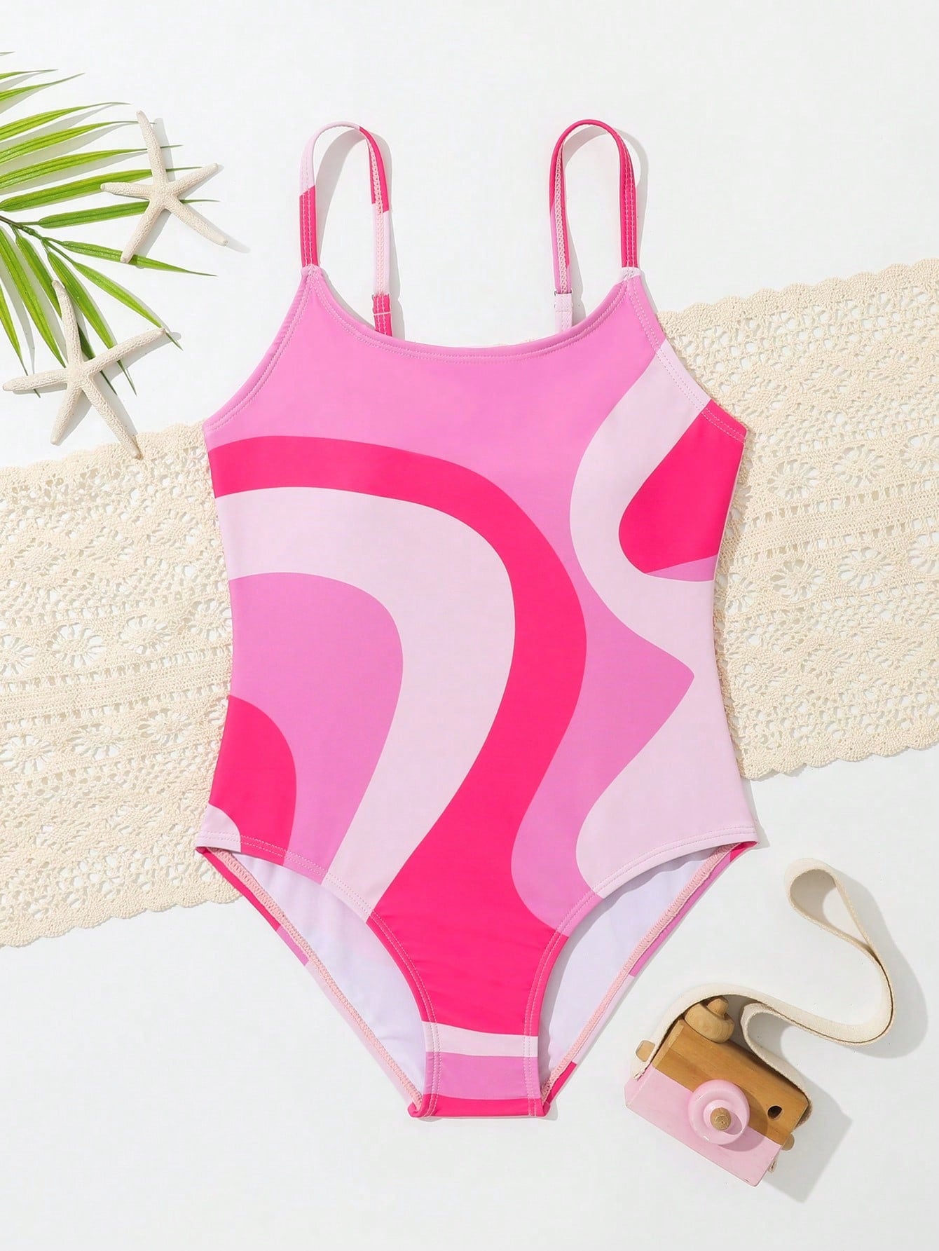 Tween Girl Color Block One Piece Swimsuit