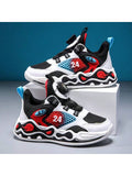 Children Basketball Shoes Spring Mesh Youth Rotating Buckle Breathable Anti-Slip Boys Sports Shoes