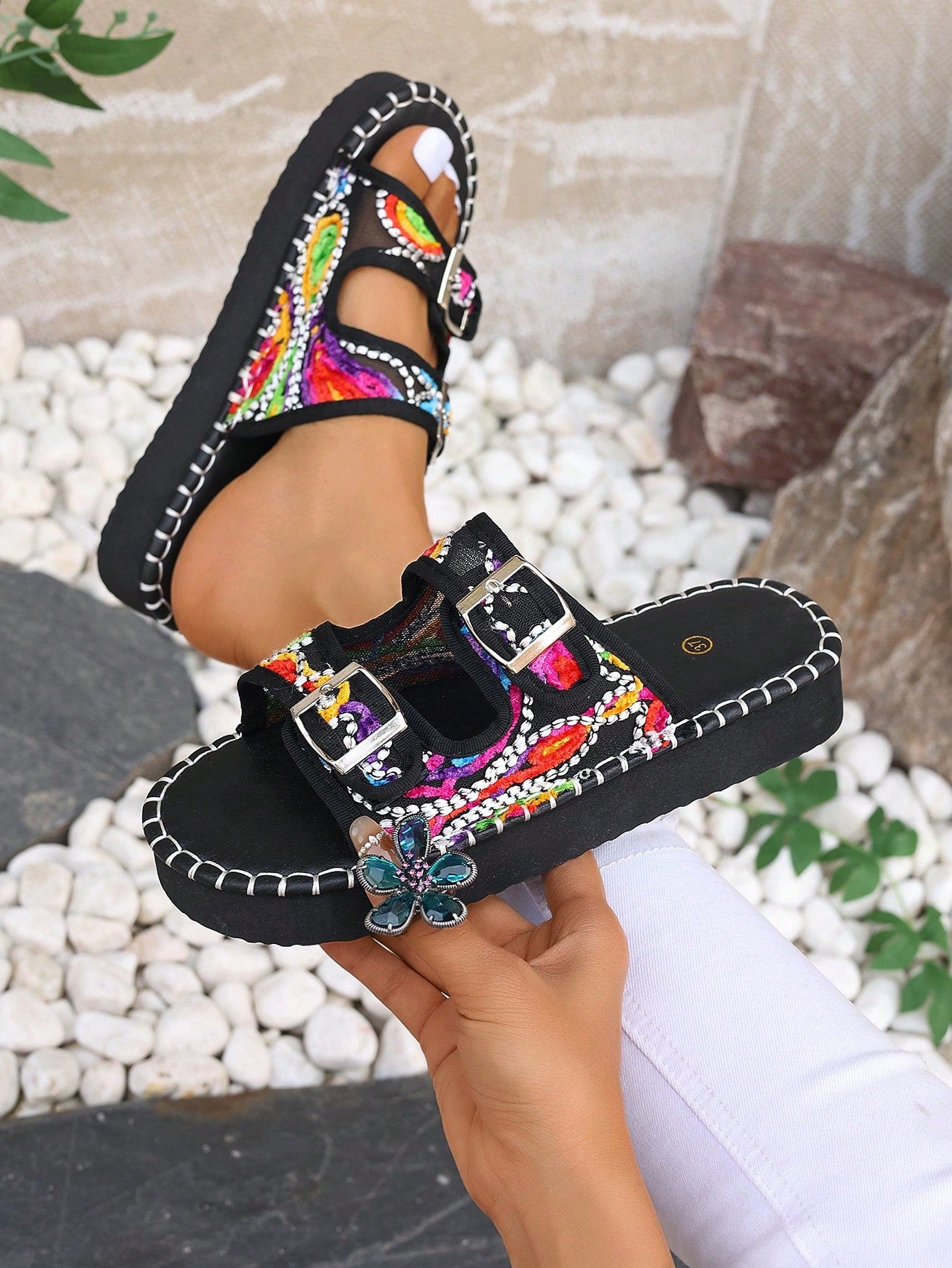 2024 Spring/Fall New Arrival Plus Size Women Shoes, European And American Style Thick Bottom Outdoor Beach Sandals