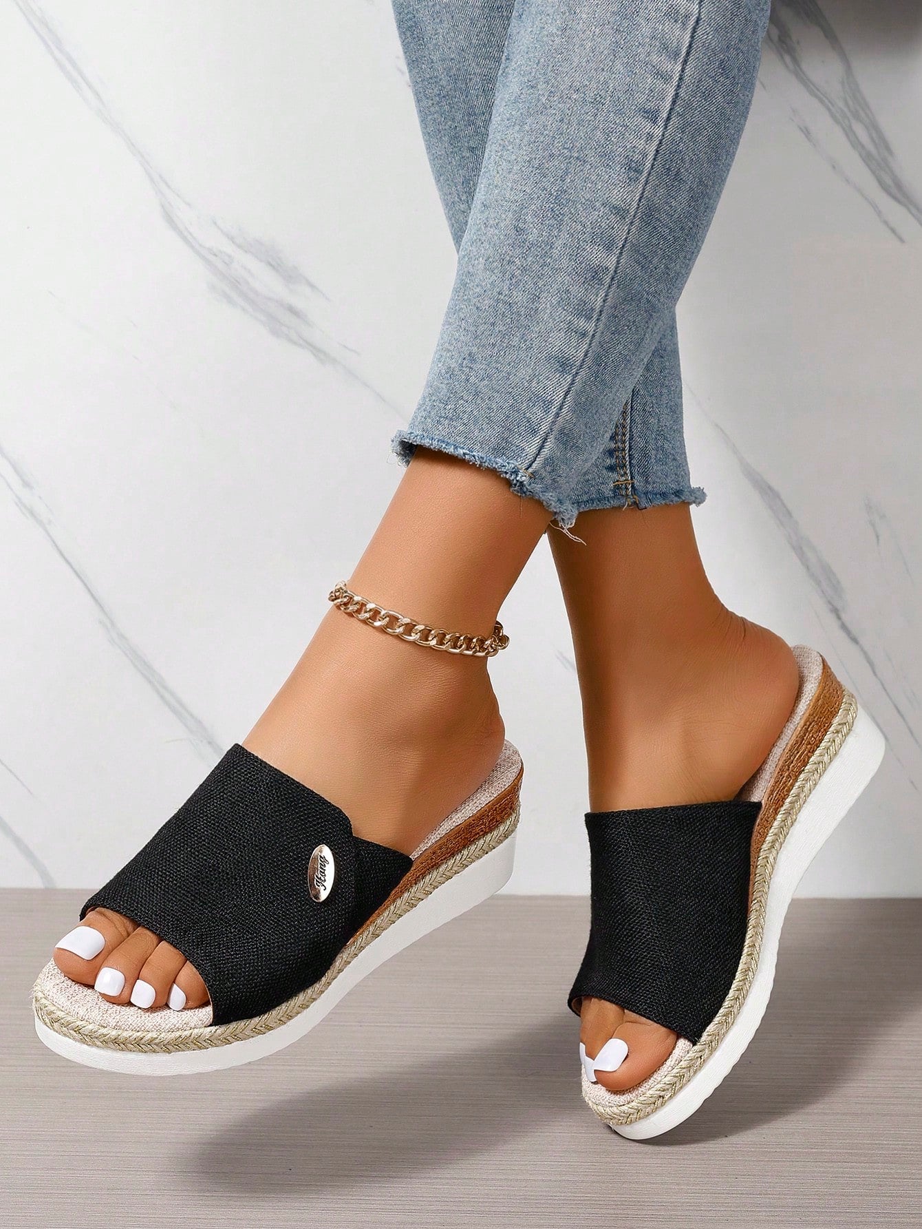 Women's Wedge Sandals, Open Toe Ankle Strap Wedge Heel Platform Sandals, Casual Flatform Sandals