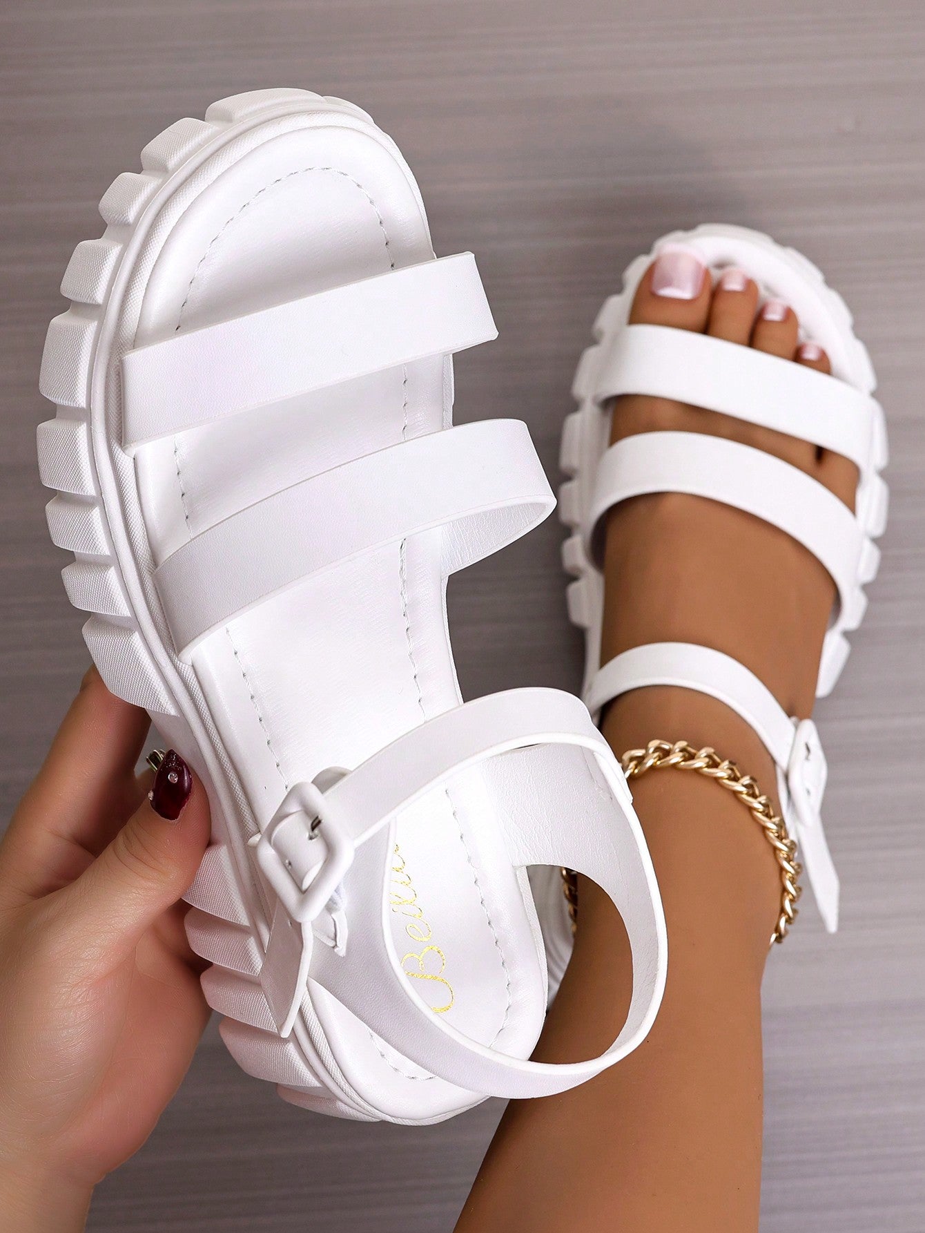 Women Summer Fashionable And Versatile Casual Beach High Heel Thick Platform Wedge Sandals