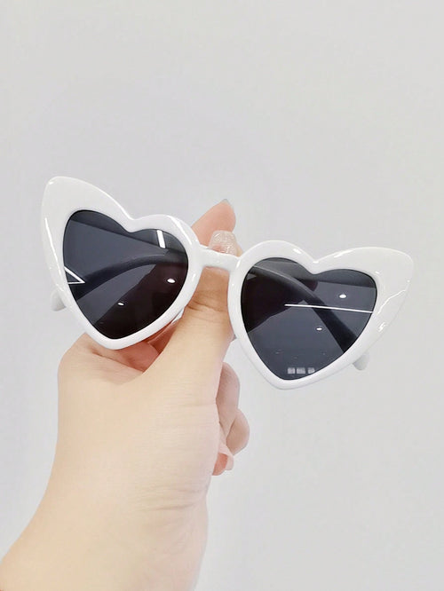 1pair Heart-Shaped Kids Fashion Glasses Suitable For Boys And Girls, Suitable For Holiday Parties And Photography Props